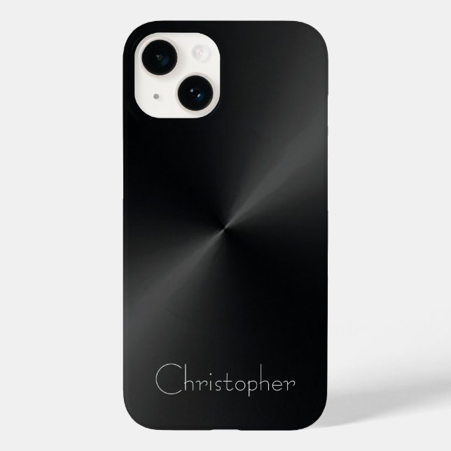 Platinum Silver black Stainless Steel Print Case-Mate iPhone Case (Back)