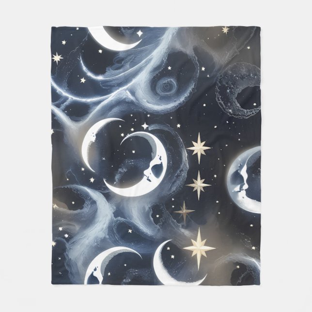 Platinum Silver Celestial Moon Blanket – Luxury Se (Front)