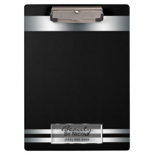Platinum Silver Shine Elegant Glam Personalized Clipboard