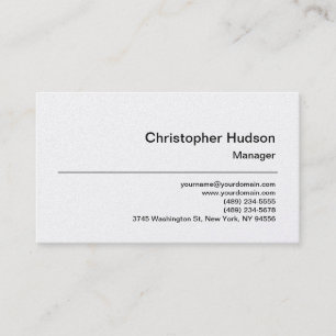Platinum Simple Plain Manager Business Card