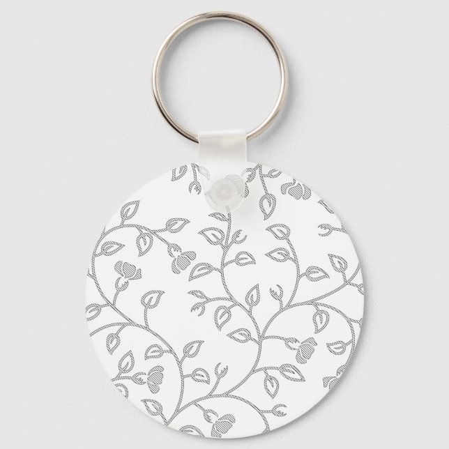 Platinum, Snow Drift, Star Dust decorative Design. Keychain (Front)