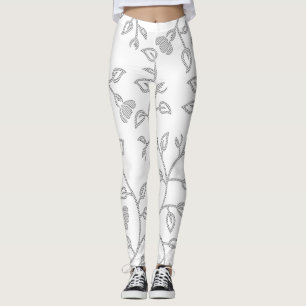 Platinum, Snow Drift, Star Dust decorative Design. Leggings