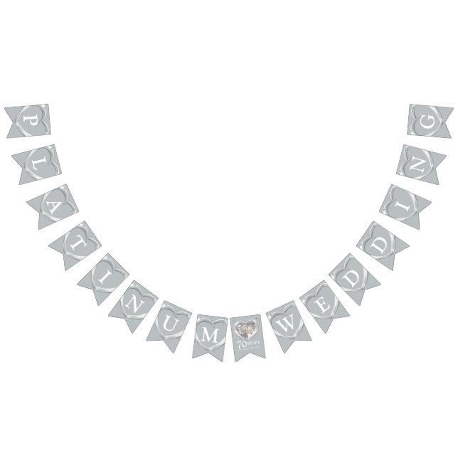 Platinum wedding anniversary 70th photo bunting flags (All)