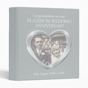 Platinum wedding anniversary 70th photo folder binder