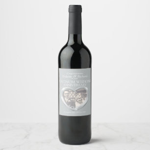 Platinum wedding anniversary custom wine labels