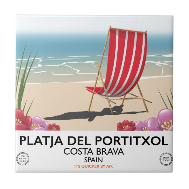 Platja del Portitxol, Costa Brava, Spain Tile (Front)
