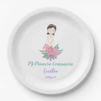 Plato de papel Primera Comunión CECILIA Paper Plate