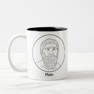 Plato Line Portrait Two-Tone Coffee Mug