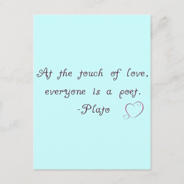Plato Love Poet Quote Postcard (Front)