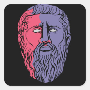 Plato Philosopher Portrait Square Sticker