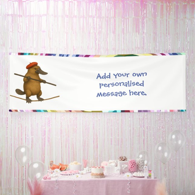 Plato platypus tightrope walker banner (Party)