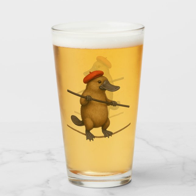 Plato platypus tightrope walker glass (Front Filled)