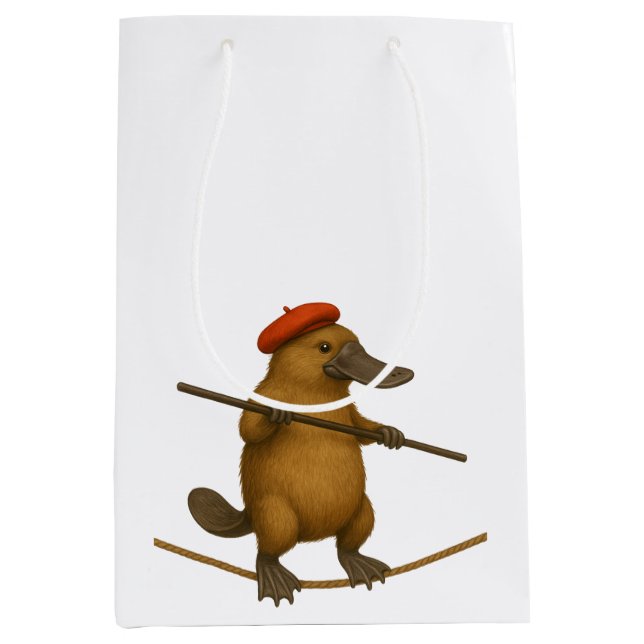 Plato platypus tightrope walker medium gift bag (Front)