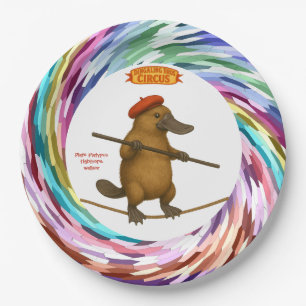Plato platypus tightrope walker paper plate