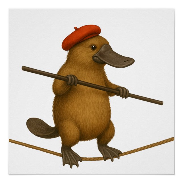 Plato platypus tightrope walker poster (Front)