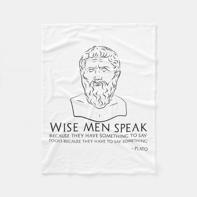 Plato Quote On Wise Men And Fools - Ancient Greek  Fleece Blanket (Front)