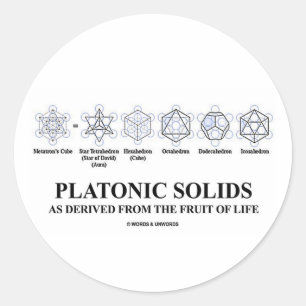 Platonic Solids As Derived From The Fruit Of Life Classic Round Sticker