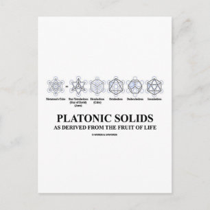 Platonic Solids As Derived From The Fruit Of Life Postcard