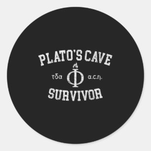 Platos Cave Survivor Ancient Philosophy Philosophe Classic Round Sticker