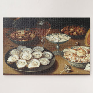 Plats avec huîtres... Puzzle flamand Art Jigsaw