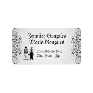 Plats vintages & Skeletos Étiquette de adresse
