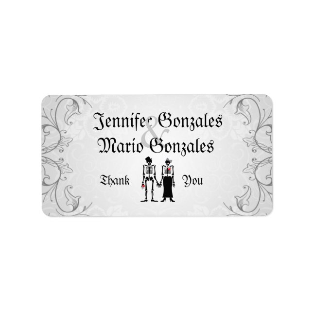 Plats vintages & Skeletos Étiquette de adresse (Devant)