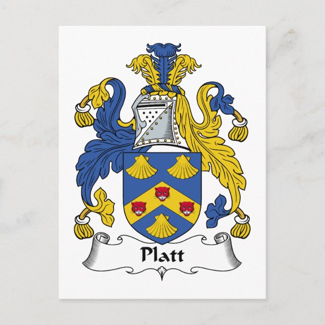 Platt Family Crest Postcard (Front)