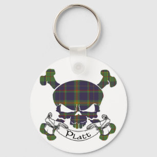 Platt Tartan Skull Keychain