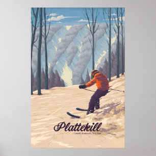 Plattekill Catskill Mountains NY USA Ski Resort Poster