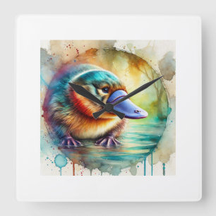 Platypus 100924AREF137 - Watercolor Square Wall Clock