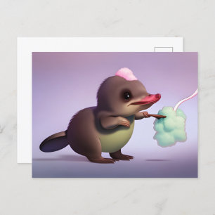 Platypus and cotton candy, Postcrossing Postcard
