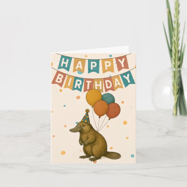 Platypus Birthday Card – Cute Aussie Animal (Front)