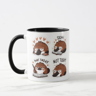 Platypus Characters with Coffee and Journals Mug
