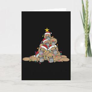Platypus Christmas Tree Funny Christmas Animals  Card