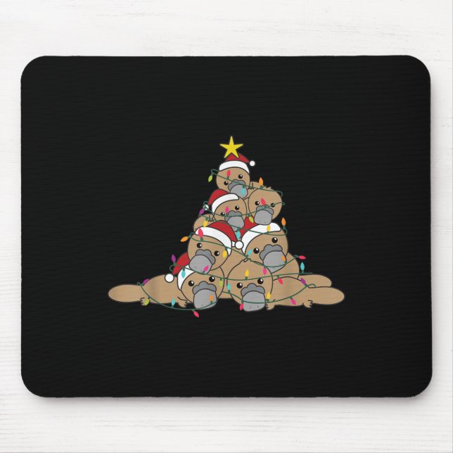 Platypus Christmas Tree Funny Christmas Animals  Mouse Pad (Front)