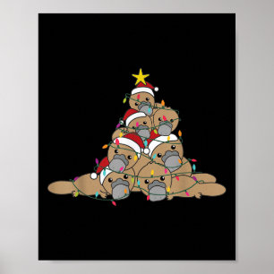Platypus Christmas Tree Funny Christmas Animals  Poster