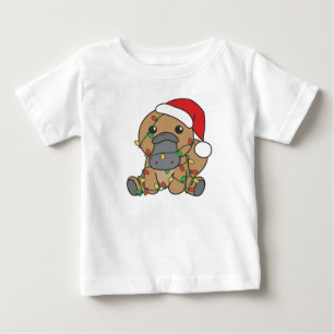 Platypus Christmas Winter Animals Holiday Platypus Baby T-Shirt
