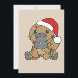 Platypus Christmas Winter Animals Holiday Platypus Card<br><div class="desc">The Platypus at Christmas with fairy lights. Funny animals with gifts and snow for the holidays. A sweet Christmas greeting. Platypuses are cute animals and perfect for Christmas.</div>