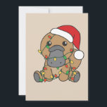 Platypus Christmas Winter Animals Holiday Platypus Card<br><div class="desc">The Platypus at Christmas with fairy lights. Funny animals with gifts and snow for the holidays. A sweet Christmas greeting. Platypuses are cute animals and perfect for Christmas.</div>