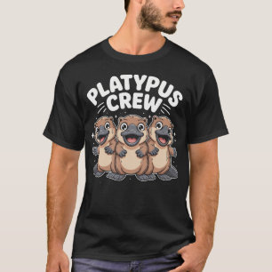 Platypus Crew Cartoon Weird Australian Animal T-Shirt
