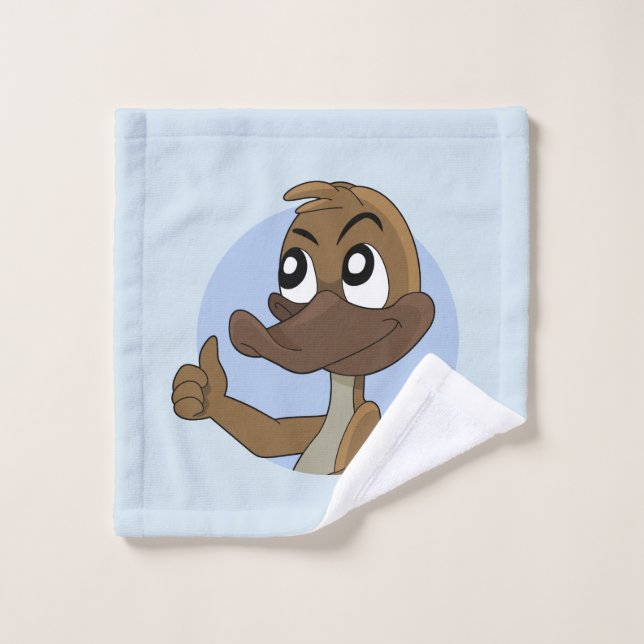 Platypus donnant des pouces sur le linge de toilet (Gant de toilette)