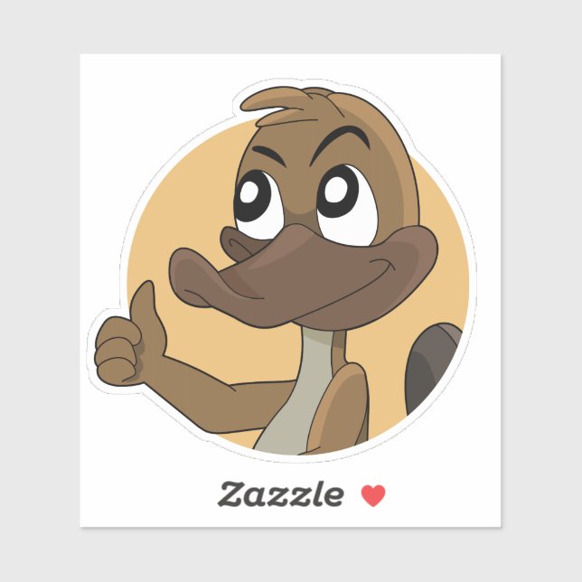 Platypus donnant des pouces sur le sticker de viny (Feuille)