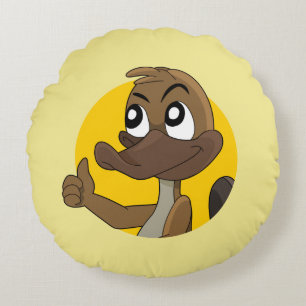 Platypus donne des pouces dessin animé coussin ron