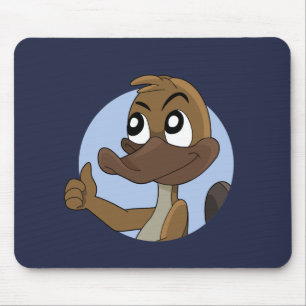 Platypus giving thumbs up cartoon mouse pad