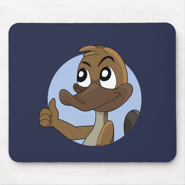 Platypus giving thumbs up cartoon mouse pad (Front)