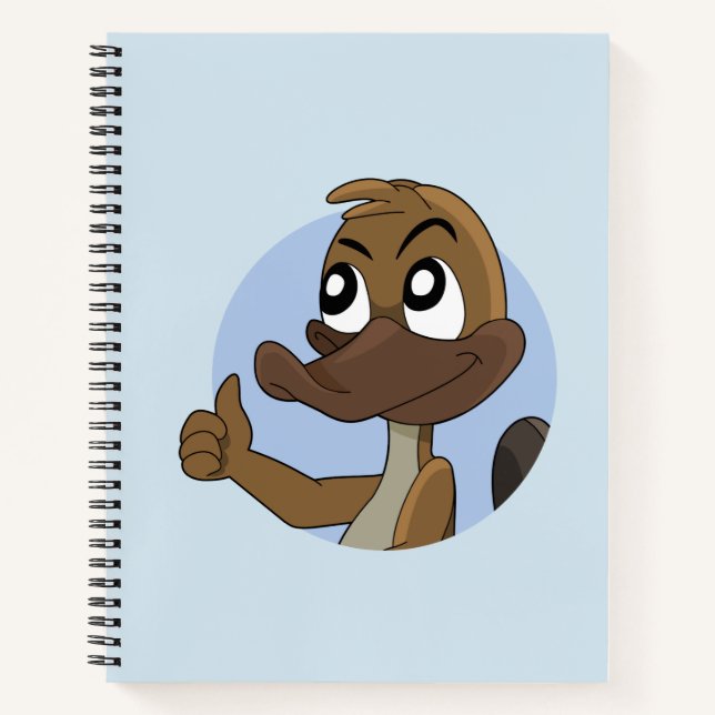 Platypus giving thumbs up cartoon notebook (Front)
