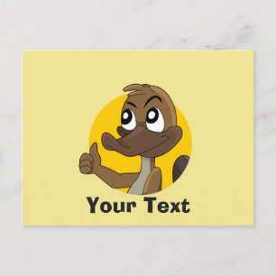 Platypus giving thumbs up cartoon postcard