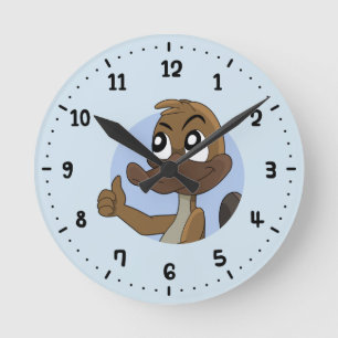 Platypus giving thumbs up cartoon round clock