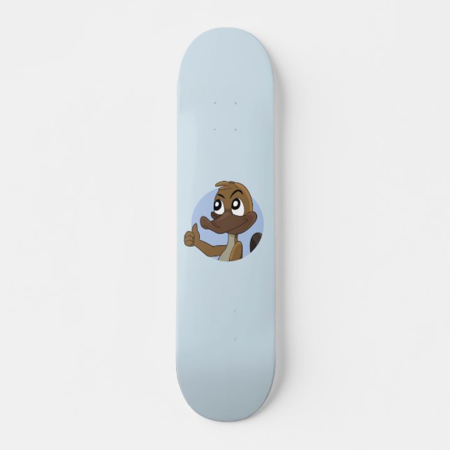 Platypus giving thumbs up cartoon skateboard (Front)