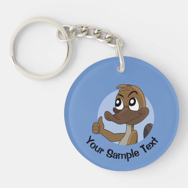 Platypus giving thumbs up  keychain (Front)